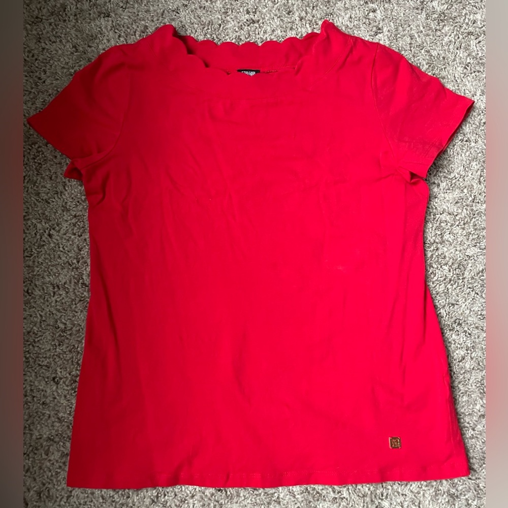 Anne Klein NWOT Sport Red Blouse | Size S | Signature Golden Tag